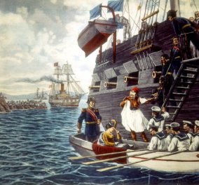Vintage Pic: O Βασιλιάς Όθωνας & η Αμαλία με δάκρυα στα μάτια εγκαταλείπουν με το πλοίο ''Σκύλλα'' οριστικά την Ελλάδα
