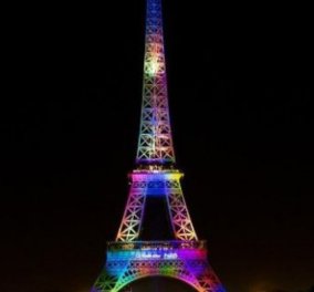 Τα θύματα του μακελειού στο Ορλάντο τιμά ο Πύργος του Άιφελ στα χρώματα του ουράνιου τόξου της κοινότητας LGBT 