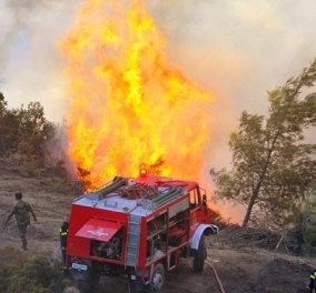 Μεγάλη πυρκαγιά μαίνεται ανεξέλεγκτη στον Πάρνωνα - Πάνω από 40 πυροσβέστες στο σημείο