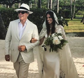 Mε boho νυφικό παντρεύτηκε η κόρη του Tommy Hilfiger: Όλο από μετάξι με φλοράλ κεντήματα και διάφανη κάπα