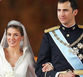 Αναμνήσεις από τον γάμο της υπέρκομψης Βασίλισσας Λετίσια & του Φελίπε - Φωτό με το υπέροχο νυφικό & το βέλο - μαντίλα - 16η επέτειος