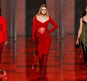 Εβδομάδα μόδας Μιλάνου: Emily Ratajkowski, Gigi & Bella Hadid στο catwalk του Versace με τολμηρά looks (φωτό & βίντεο)