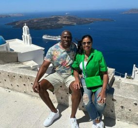  Ξανά στην Ελλάδα ο Μάτζικ Τζόνσον: Διακοπές στην Σαντορίνη και στο νησί των ανέμων (φωτό) 