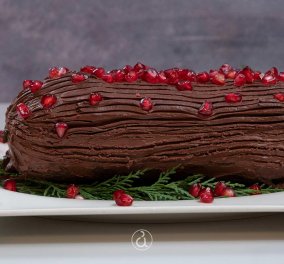Αργυρώ Μπαρμπαρίγου: Κορμός σοκολάτας χωρίς ζάχαρη - Ιδανικό γλυκό Χριστουγέννων 