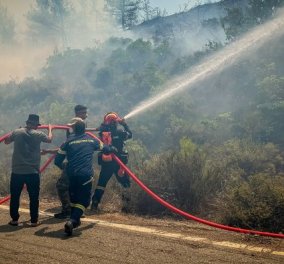 Βελτιωμένη εικόνα σε όλα τα μέτωπα των πυρκαγιών - Στη Ρόδο μερικές αναζωπυρώσεις, πλήρως ελεγχόμενες (βίντεο)