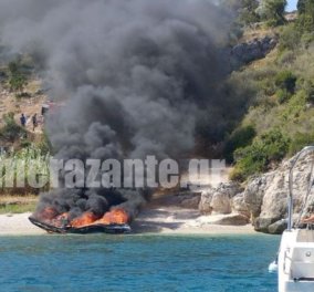 Ζάκυνθος: Σκάφος τυλίχθηκε στις φλόγες και βυθίστηκε - Μόλις 70 μέτρα από την ακτή
