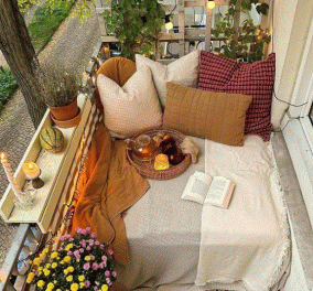 Φθινόπωρο στο Μπαλκόνι: Διακοσμήστε το με στυλ! - Bάλτε χαλιά, φυτά, φώτα