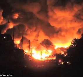 Κόλαση πυρός στην Βιρτζίνια: Εξερράγησαν τρένα φορτωμένα πετρέλαιο, εκκενώθηκαν 2 ολόκληρες πόλεις! (φωτό - βίντεο)