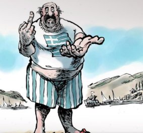 Να ο Έλληνας που ψήφισε «Όχι» στο δημοψήφισμα - Το προσβλητικό σκίτσο ολλανδικής εφημερίδας‏