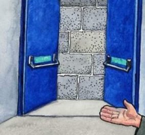 Το αιχμηρό σκίτσο του Guardian: Η Μέρκελ με στρατιωτική στολή, δείχνει στην Ελλάδα την πόρτα για το... Grexit
