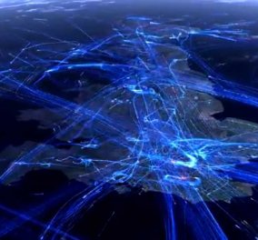 Εκπληκτικό βίντεο με τη κίνηση των αεροπλάνων σε όλη τη Ευρώπη σε ένα 24ωρο - Αξίζει να το δείτε!