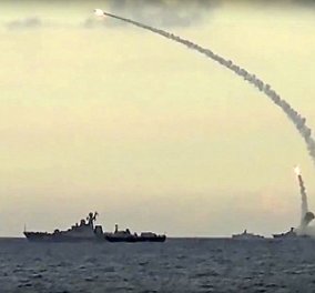 Σε αυτό το βίντεο θα δείτε την εκτόξευση ρωσικών πυραύλων Κρουζ εναντίον του Ισλαμικού Κράτους στην Συρία 