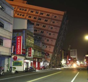 Ισχυρός σεισμός 6,4 Ρίχτερ ισοπεδώσε πολυκατοικίες στην Ταϊβαν - Τουλάχιστον 5 νεκροί (Βίντεο)