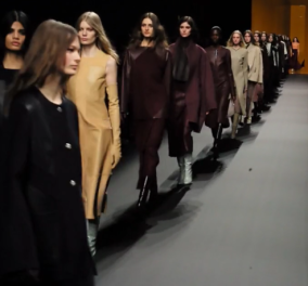 Τα “ξεχειλωμένα” μανίκια του Hermes στην Εβδομάδα μόδας & τα σούπερ μίνι σε κοκαλιάρικα πόδια του Yves Sait Laurent