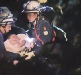 Βίντεο: Μωράκι οκτώ μηνών ανασύρθηκε ζωντανό από τα συντρίμμια του σεισμού στην Ιαπωνία