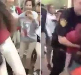 Φοβερό βίντεο: Αστυνομικός χτυπά με βία 12χρονη σε σχολείο για να μην μαλώνει με φίλη της‏