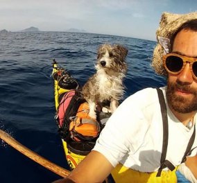 Story of the day: Ο ωραίος Ισπανός άφησε την δουλειά του & γυρνάει 3 χρόνια  με καγιάκ & τον σκύλο του στην Μεσόγειο   