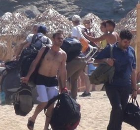 Βίντεο: 35 μετανάστες έφτασαν στην κοσμική παραλία Λιά και στη Μύκονο - Κι εκεί ακόμα!  