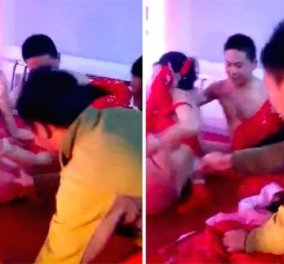 Βίντεο: Καλεσμένοι μπούκαραν σε νυφικό κρεβάτι για να... γδύσουν τη νύφη