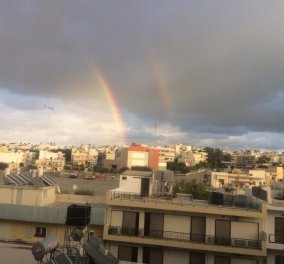 Μοναδικό & goοd news: Ο ουρανός στο Ηράκλειο της Κρήτης ανέδειξε διπλό ουράνιο τόξο