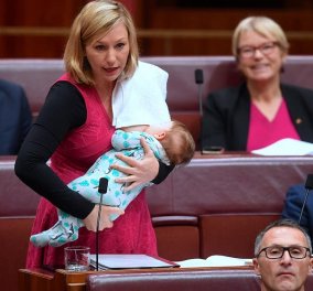  Το πήγε μακριά... Βουλευτής στην Αυστραλία θηλάζει το μωρό της κατά την διάρκεια της ομιλίας της στη Βουλή
