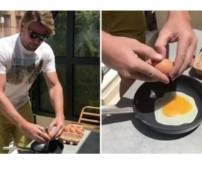  Ο Σπύρος Σούλης τηγάνισε scrumbled eggs στο μπαλκόνι αφού πυρακτώθηκε πρώτα το τηγάνι του (Βίντεο)