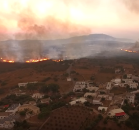 Κύθηρα: Πάνω από 15.000 στρέμματα στάχτη -  Συγκλονιστικές εικόνες καταστροφής καταγράφει βίντεο drone