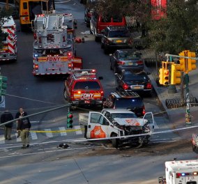 Τρομοκρατική επίθεση στο Μανχάταν: 8 νεκροί, 15 τραυματίες - Φορτηγάκι έπεσε πάνω σε ποδηλάτες&πεζούς (ΦΩΤΟ-ΒΙΝΤΕΟ)