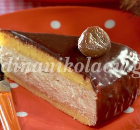 Απίστευτη τούρτα με πλούσια κρέμα κάστανου και αφράτο παντεσπάνι από τη Ντίνα Νικολάου