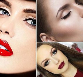 Χειλάκι πετροκέρασο - 36 ιδέες για μακιγιάζ με  κατακόκκινα χείλη ανάλογα με το χρώμα των μαλλιών σας (ΦΩΤΟ)