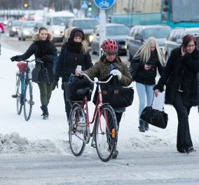 Σε αυτήν την πόλη της Φινλανδίας τα παιδιά πάνε σχολείο με ποδήλατο ακόμα και όταν το θερμόμετρο δείχνει -17°C
