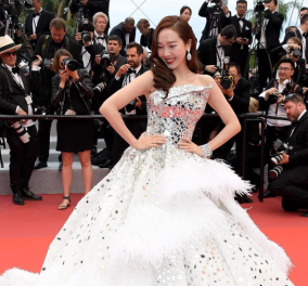 Φεστιβάλ Καννών 2019: Το φόρεμά της άστραφτε & βρόνταγε – Η Κορεάτισα σταρλετίτσα πήγε στις Κάννες σαν νύφη 