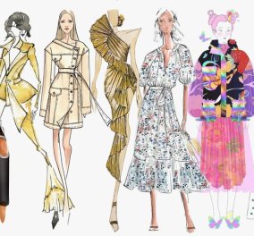 Σπάνιο ντοκουμέντο μόδας: 47 σκίτσα των διασημότερων σχεδιαστών - Εβδομάδα μόδας Νέα Υόρκη (φώτο)