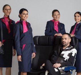 Πάρης Βαλταδώρος: Έντυσε τις αεροσυνοδούς της Sky Express με θαυμάσιες μπλε & φούξια στολές (φώτο)