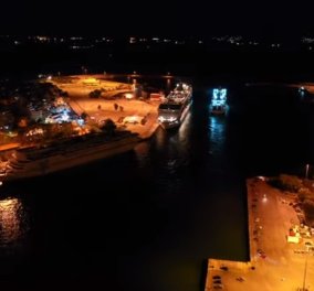 Υπέροχο νυχτερινό drone βίντεο: Ο Πειραιάς το πρώτο λιμάνι της Ελλάδας από ψηλά