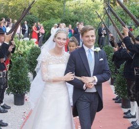 Μυθικός γάμος για την Δούκισσα Gabriella & τον Πρίγκιπα Henri Bourbon - Parma στην Αυστρία - Το υπέροχο νυφικό & η τιάρα της Δούκισσας Αδελαΐδας (φωτό)