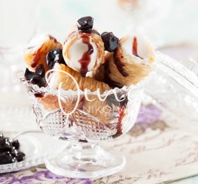 Ντίνα Νικολάου: Σαραγλί γεμιστό με παγωτό καϊμάκι - Ένα απίθανο γλύκισμα που συνδυάζει το μοντέρνο με το παραδοσιακό