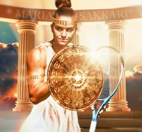 Η Μαρία Σάκκαρη προκρίθηκε στα προημιτελικά του US Open: Η αποθέωση με την φωτό της τενίστριας - σαν αρχαία Ελληνίδα πολεμίστρια (βίντεο)