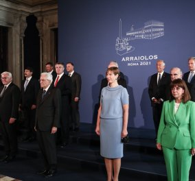 Με στυλάτο look & πράσινο κοστούμι στη Ρώμη η Κατερίνα Σακελλαροπούλου -H ΠτΔ μετέχει στην σύνοδο αρχηγών - κρατών Arraiolos (φωτό)