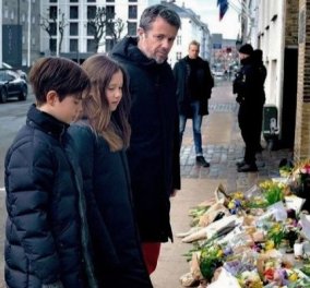 Πρίγκιπας Φρειδερίκος της Δανίας: Ο διάδοχος & τα δίδυμα παιδιά του άφησαν λουλούδια έξω από πρεσβεία της Ουκρανίας (φωτό)