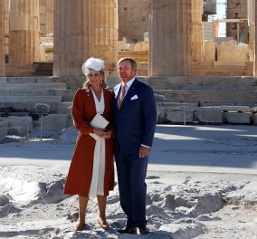 Φωτό & βίντεο από την επίσκεψη του βασιλικού ζεύγους της Ολλανδίας στην Ακρόπολη - Η αλλαγή στο look της βασίλισσας Μάξιμα