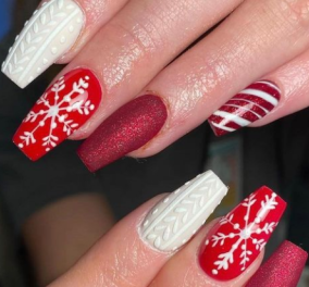 Χριστουγεννιάτικα νύχια με υπέροχα χρώματα & σχέδια - Ιδού εντυπωσιακές προτάσεις (Φώτο)