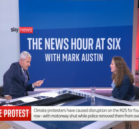 Χαμός στο «αέρα» του Sky News: Η συνέντευξη με ακτιβίστρια της ομάδας «Just Stop Oil» βγήκε από τα όρια – Σταμάτα να φωνάζεις (βίντεο)