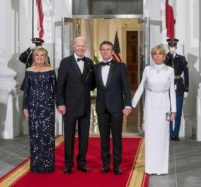 Επίσημο δείπνο του Λευκού Οίκου: Έλαμψαν οι Πρώτες Κυρίες των ΗΠΑ & της Γαλλίας - Όλες οι λεπτομέρειες και το μενού (φωτό) 