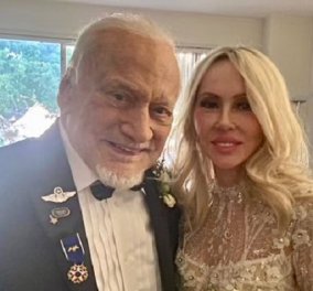 Μπαζ Όλντριν: Παντρεύτηκε στα 93ά γενέθλιά του ο δεύτερος άνθρωπος που περπάτησε στη Σελήνη - Ποια είναι η 63χρονη νύφη (φωτό)