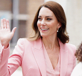 Στα ροζ η πριγκίπισσα Kate: Το royal fashion είδωλο με ένα tone sur tone κοστούμι - γιλέκο, σε μία έκρηξη θηλυκότητας