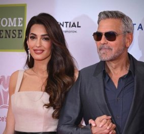 Εντυπωσίασε η Αμάλ Κλούνεϊ: Ροζ jumpsuit, υπέροχα λιτά μακριά μαλλιά - Έφτασε χέρι χέρι με τον George Clooney (φωτό - βίντεο)