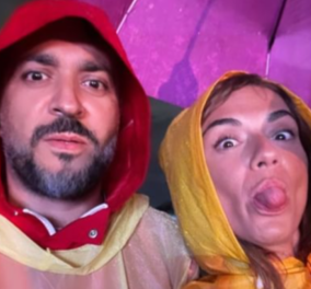 Βάσω Λασκαράκη: Με αδιάβροχο κάτω από την ομπρέλα στο ΟΑΚΑ για χάρη της κόρης της - Θαυμάστρια των Imagine Dragons