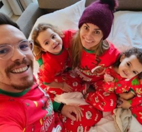 Λευτέρης Πετρούνιας - Βασιλική Μιλούση: Με ασορτί Χριστουγεννιάτικες πιτζάμες ποζάρουν και εύχονται υγεία, αγάπη & όμορφες στιγμές 