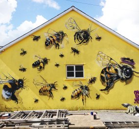 ''Σώστε τις μέλισσες'' - Το Λονδίνο γέμισε με εντυπωσιακά γκράφιτι που απεικονίζουν μέλισσες - Ο λόγος;